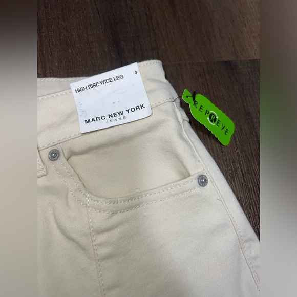 *sold*NWT Marc New York Jeans High Rise Wide Leg Off-White - Picture 4 of 11